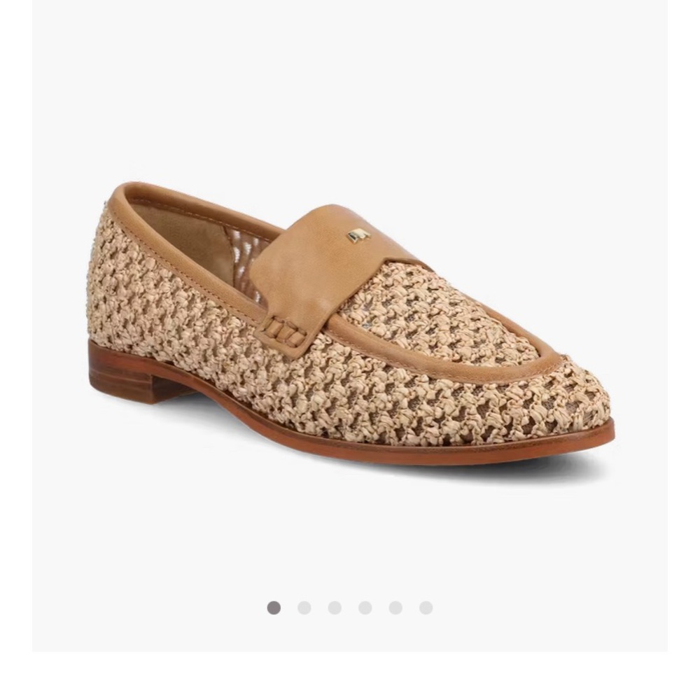 Birdies Tan Woven Leather Flats